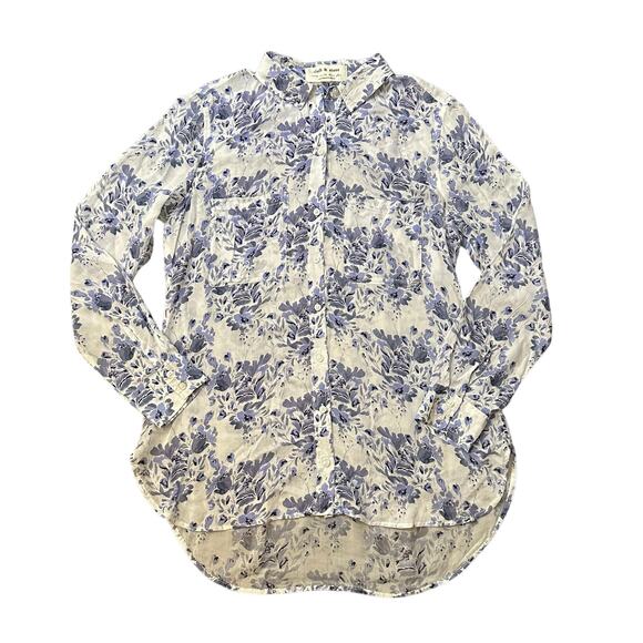 Cloth & Stone Anthropologie white & purple floral button down top size S - Picture 12 of 12
